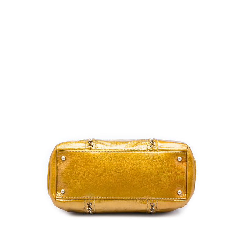 Medium Crinkled Patent Luxe Ligne Tote - Image 3
