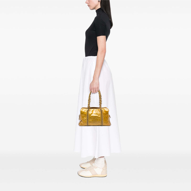 Medium Crinkled Patent Luxe Ligne Tote - Image 5