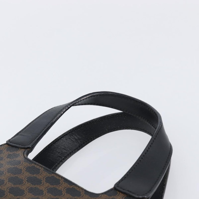 Celine Vintage Macadam Canvas And Leather Black Bag