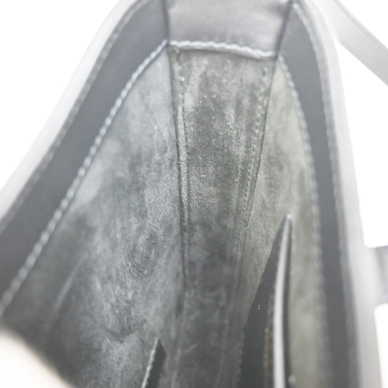 Saint Laurent Le 5 A 7 Vertical Leather Black Bag