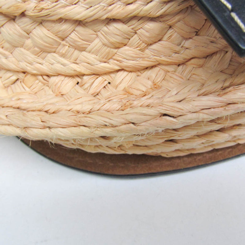 Loewe Gate Leather With Raffia Black Bag