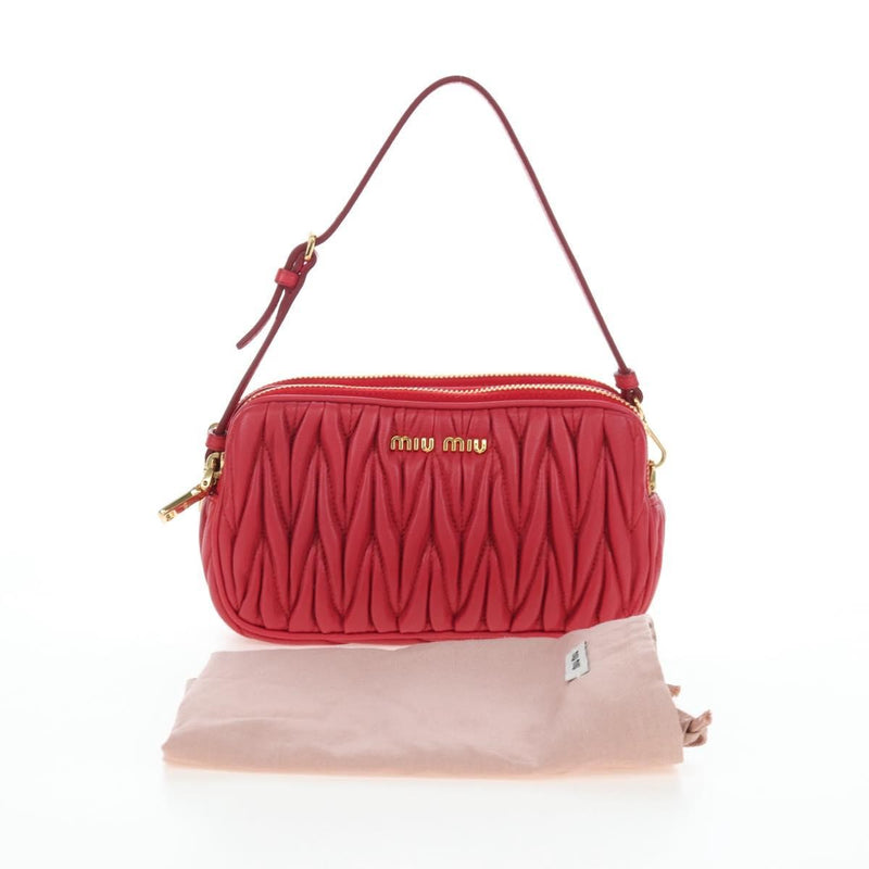 Miu Miu Tech Matelasse Leather Red Bag
