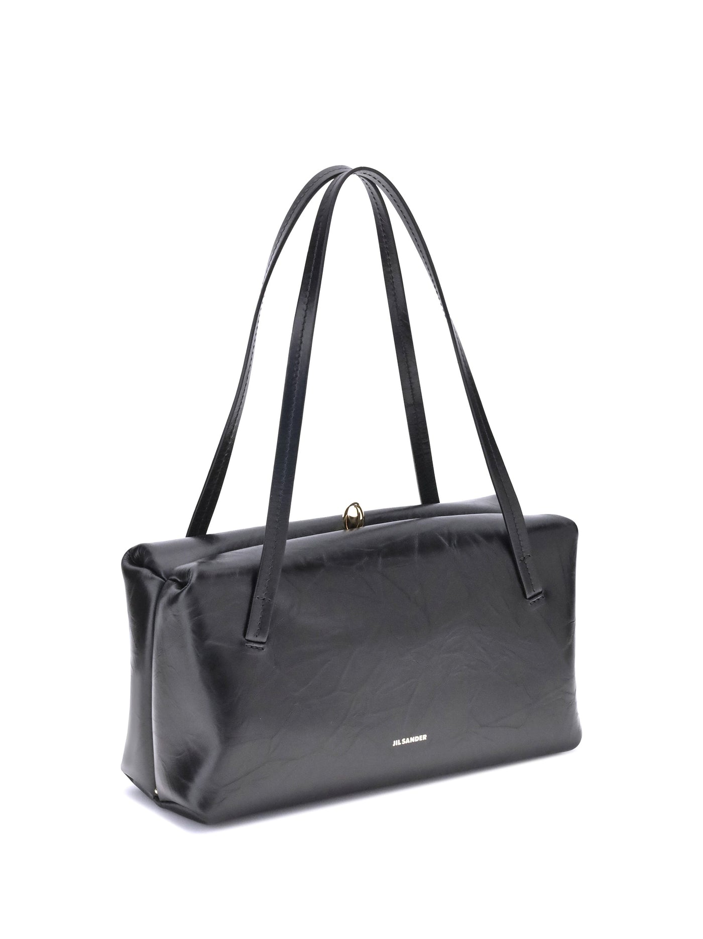 Jil Sander Goji Pillow Shoulder Bag — Black Calf Leather