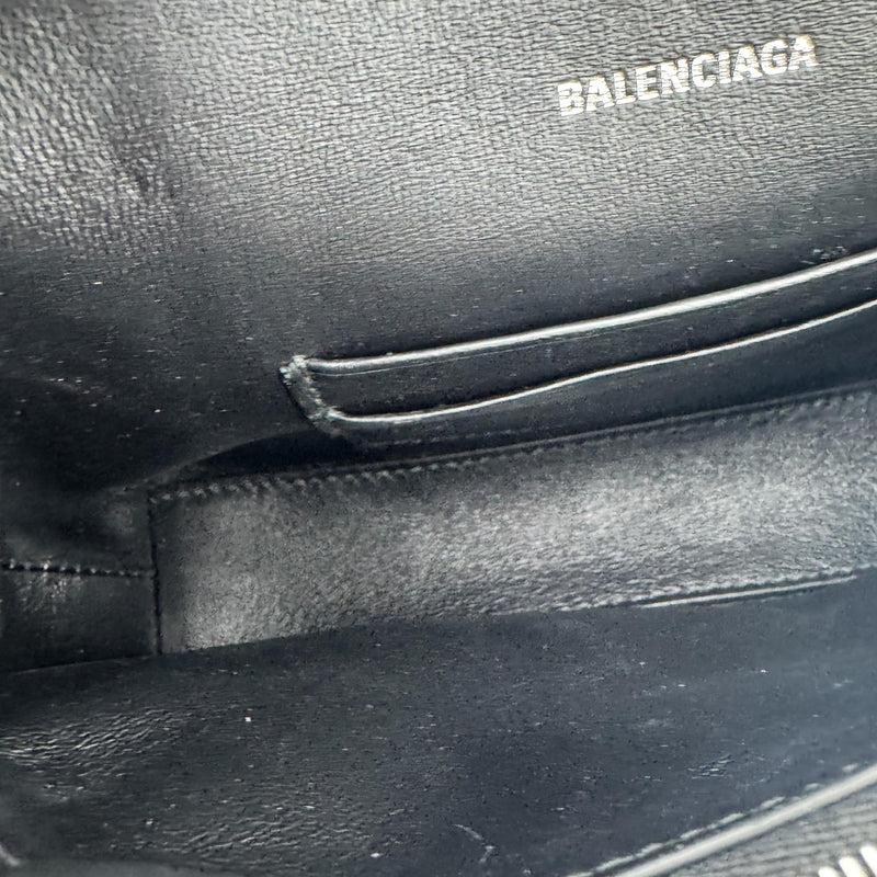 Balenciaga Hourglass Chain Leather Black Bag