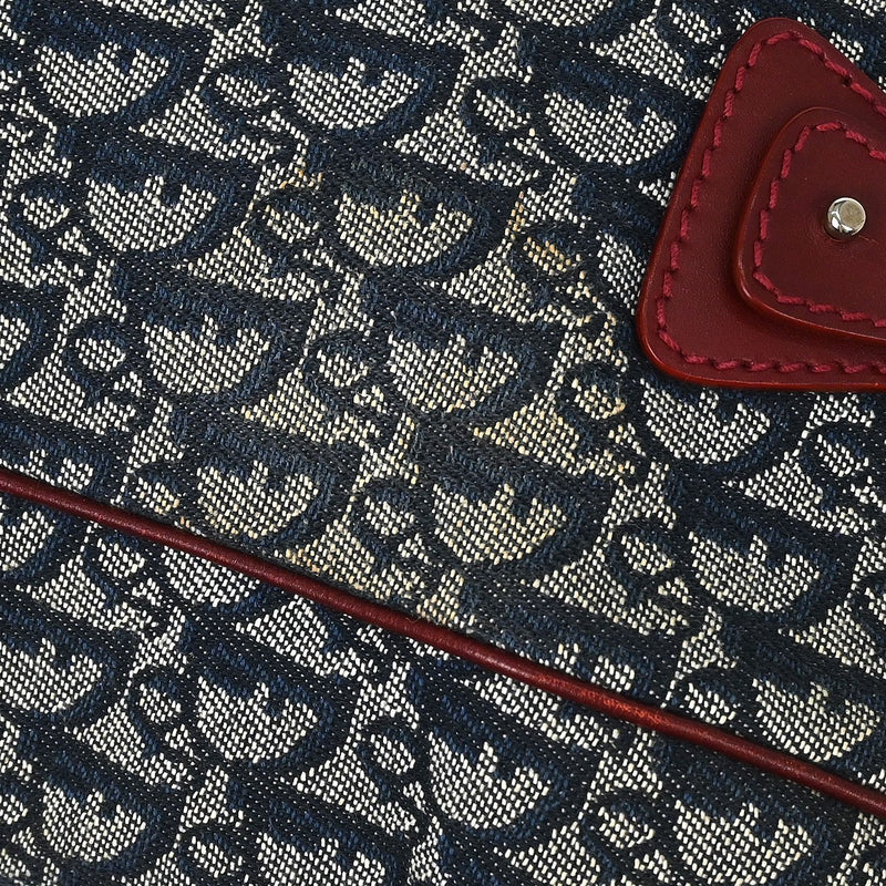 Christian Dior Vintage Trotter Zip Diorissimo Canvas Navy Bag