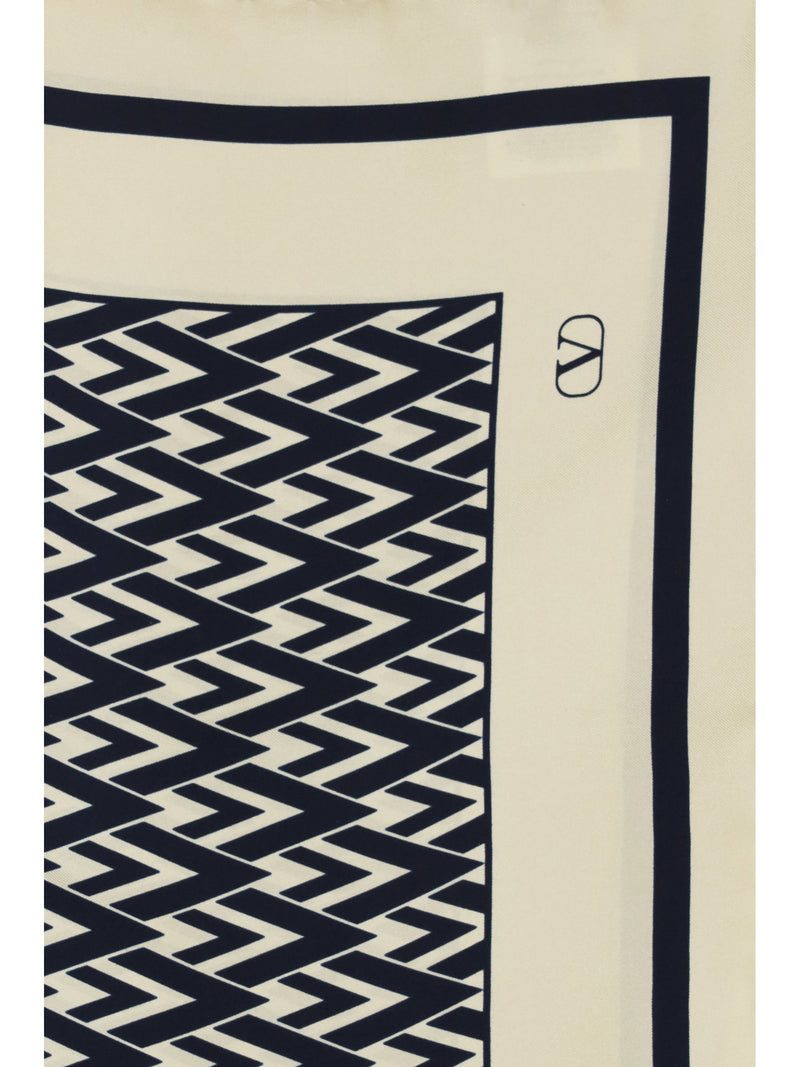 Valentino Garavani Toute La V Scarf — Multicolor Silk Scarfs