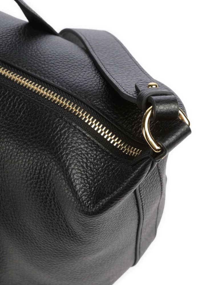 Coccinelle Beat Generation Top Handle Bag — Black Grained Leather