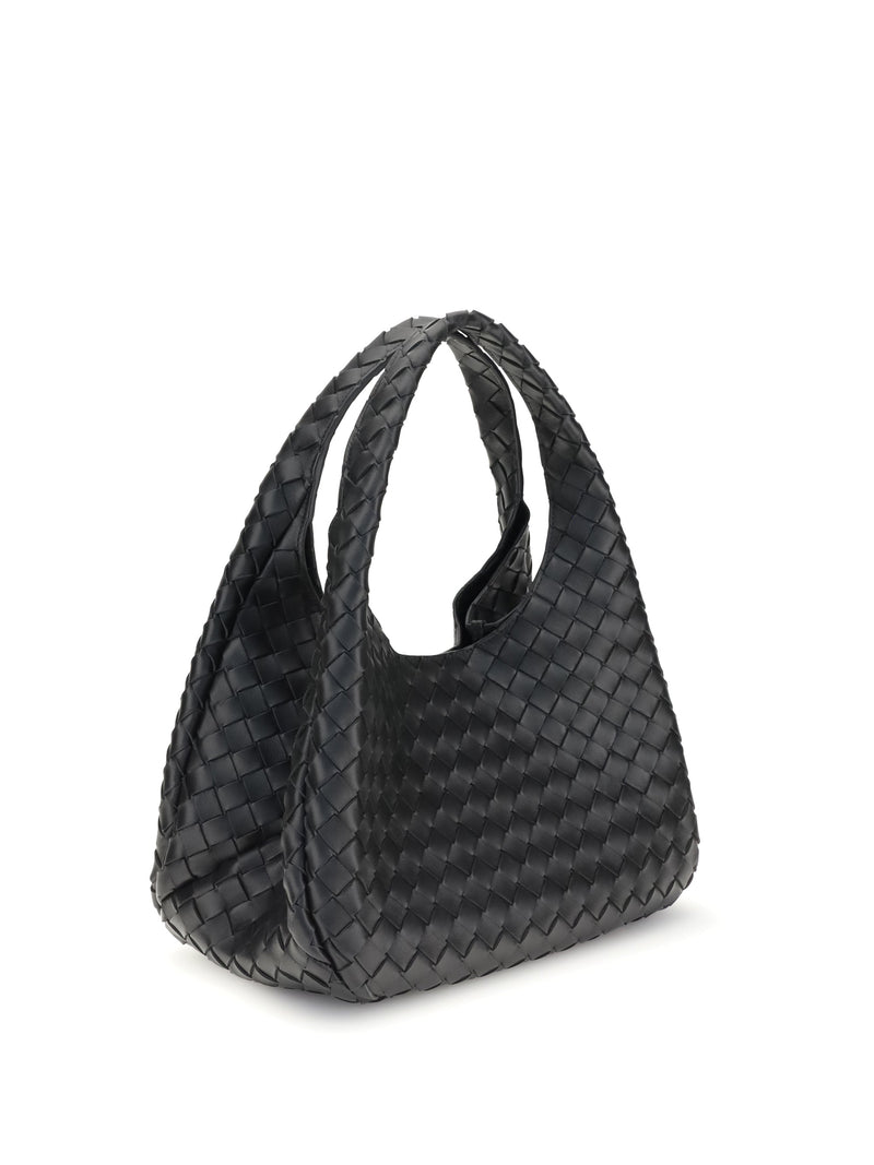 Bottega Veneta Campana Shoulder Bag — Black Lamb Leather