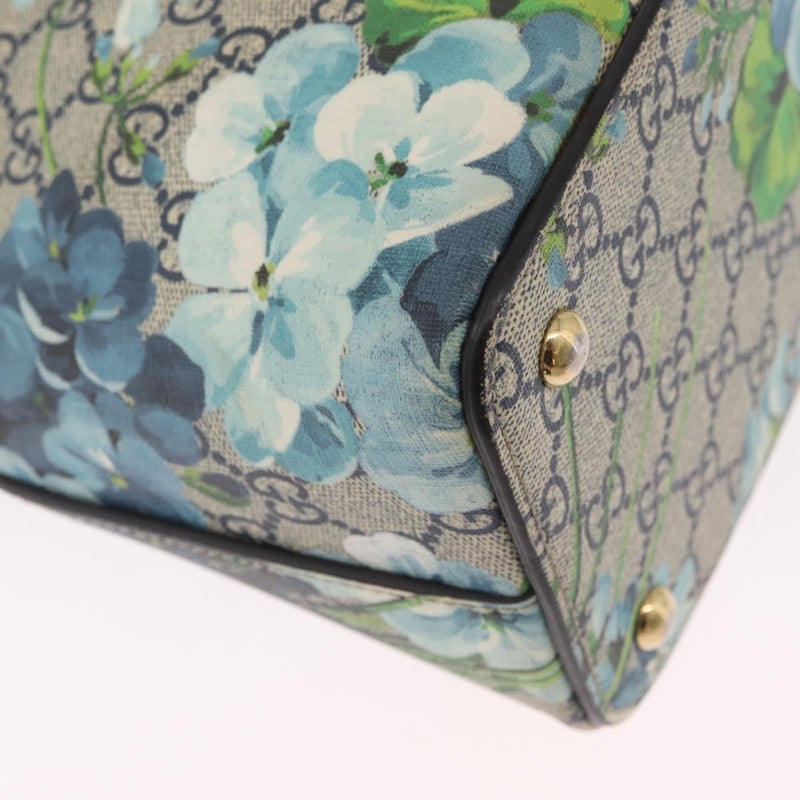 Gucci Linea A Convertible Blooms Print Gg Coated Canvas Navy Bag