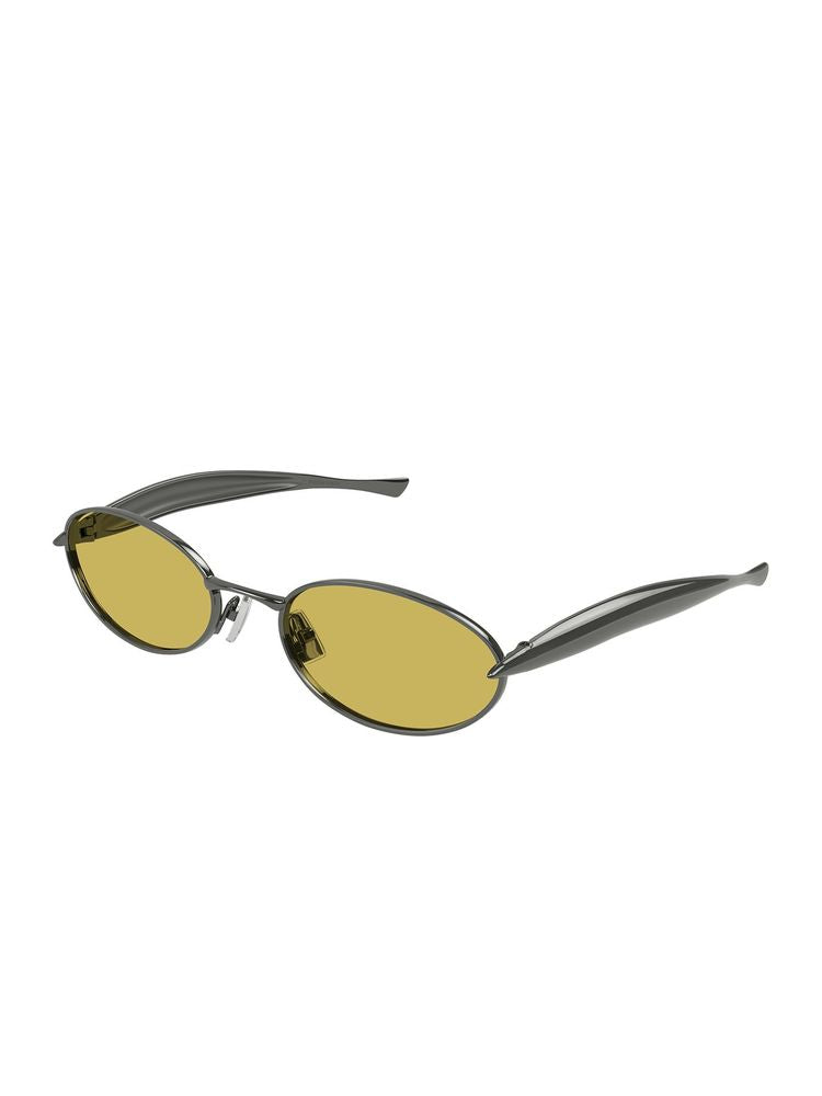 Bottega Veneta Bv1386s Metal Round-Frame Sunglasses — Gray