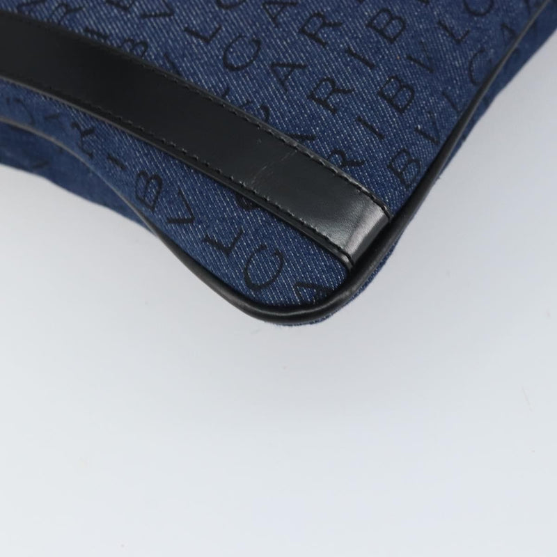 Bvlgari Logomania Canvas With Leather Blue Bag