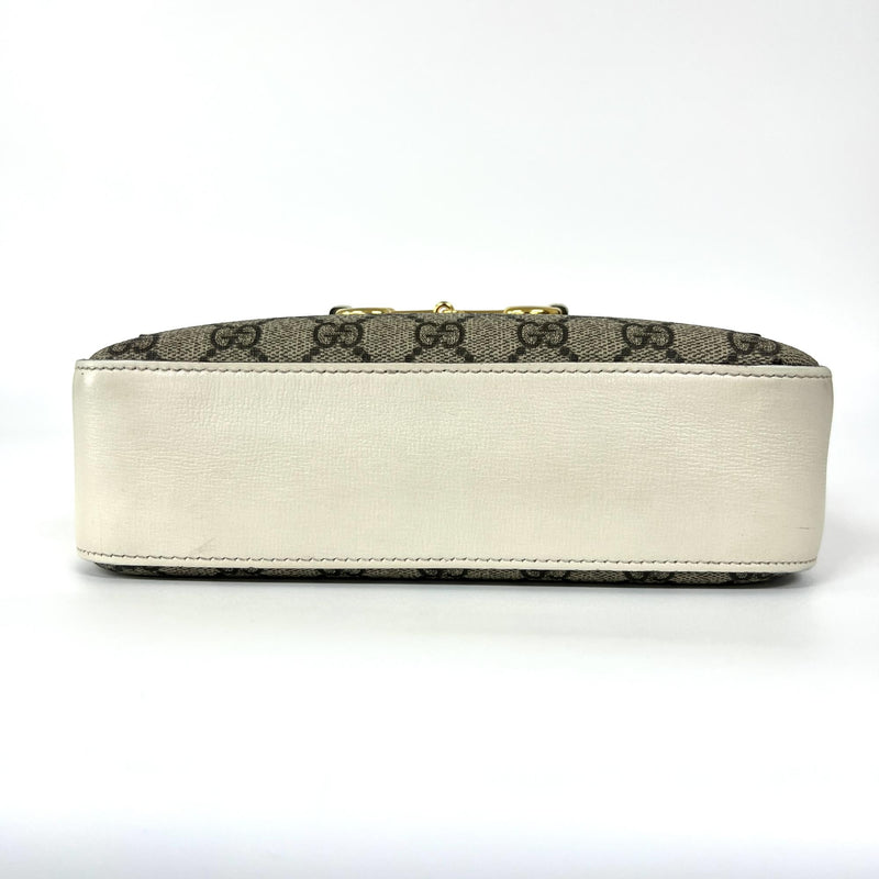 Gucci Horsebit 1955 Flap Pocket Camera Gg Coated Canvas And Leather Beige Bag