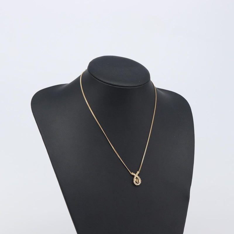 Christian Dior Cd Long Metal With Beads Gold Bijoux