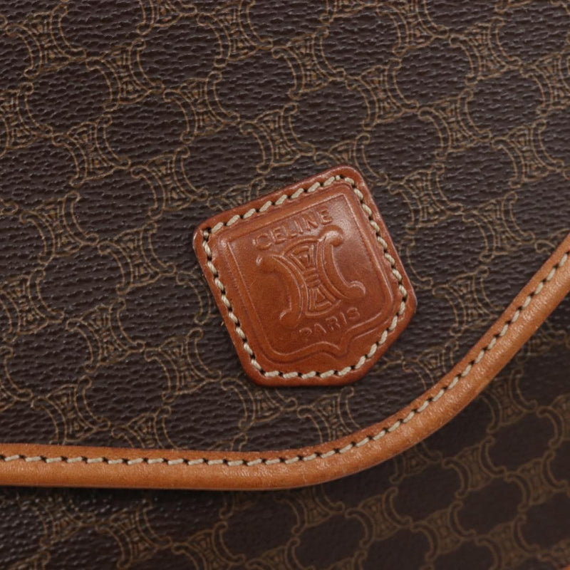 Celine Macadam Shoulder Canvas Brown Bag