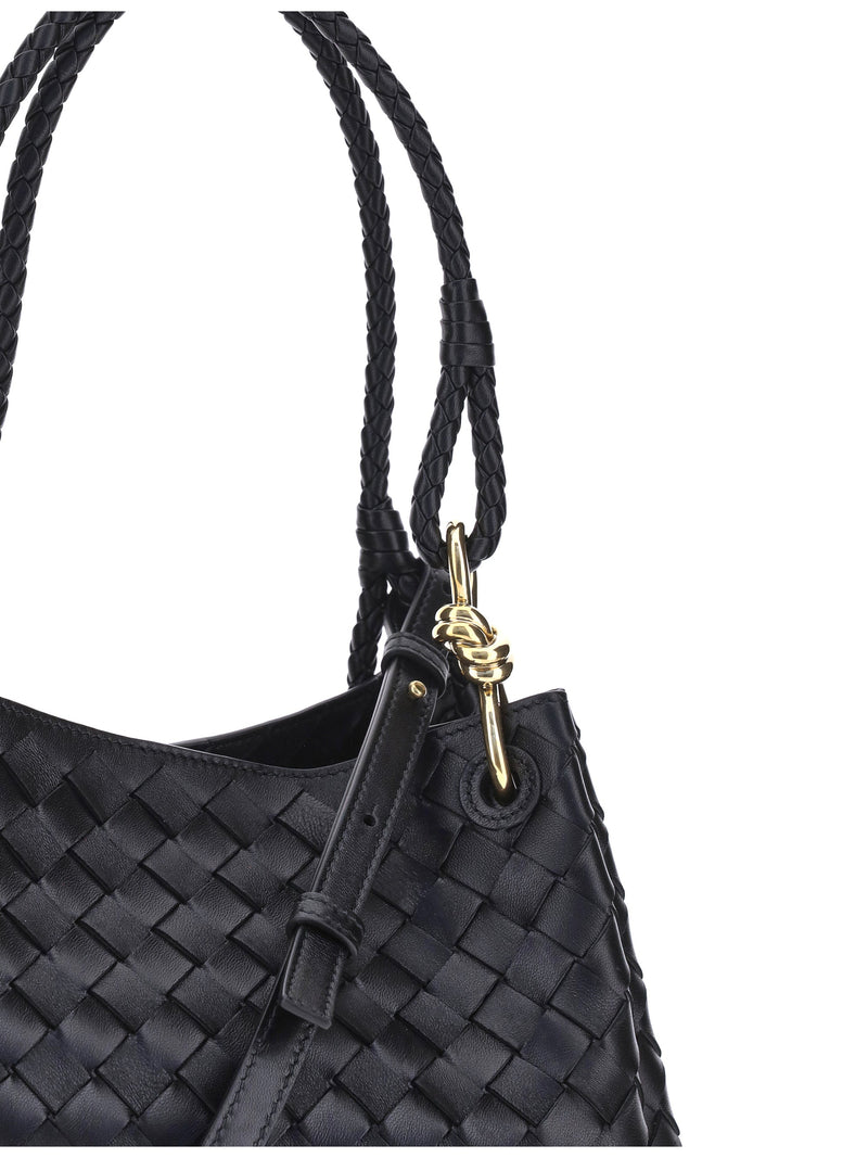 Bottega Veneta Shoulder Bag — Black Lamb Leather