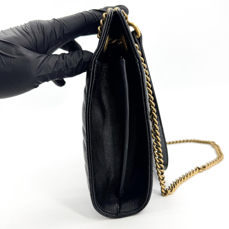 Gucci Gg Marmont Accordion Matelasse Leather Black Bag