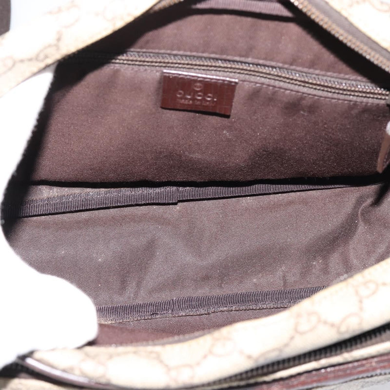 Gucci Front Zip Pocket Messenger Gg Coated Canvas Beige