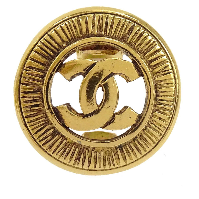 Chanel Cc Button Clip-On Metal Gold Gold_plated Bijoux