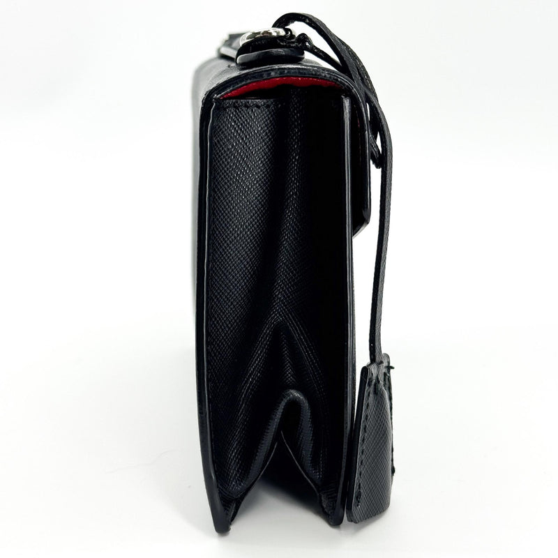 Prada Convertible Sound Vernice Saffiano Leather Black Bag
