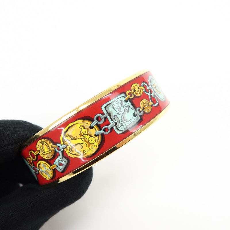 Hermes Bangle Printed Enamel Red Gold_plated Bijoux