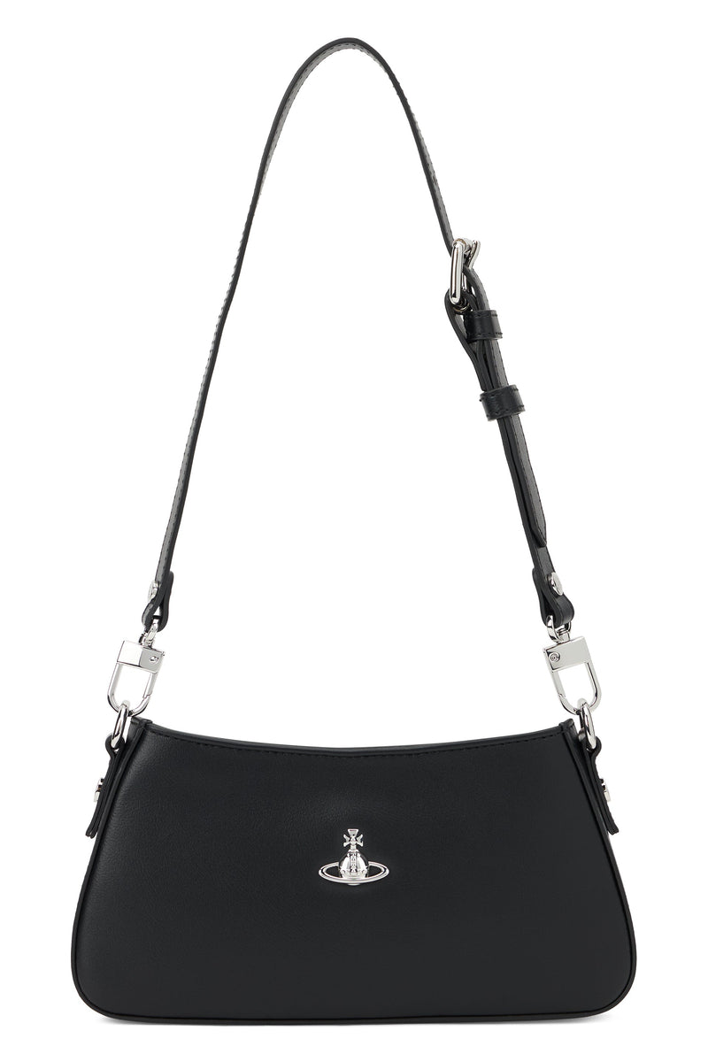 Vivienne Westwood Orb-Emblem Shoulder Bag — Black Polyester