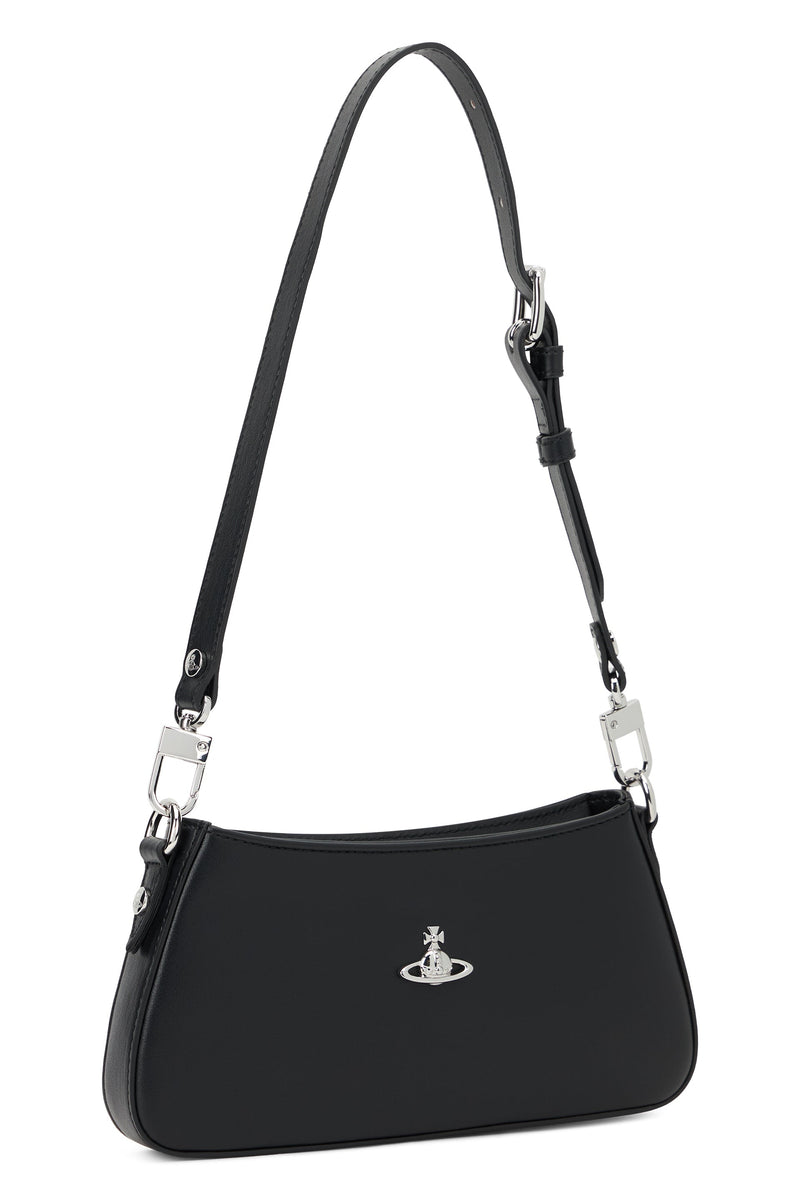 Vivienne Westwood Orb-Emblem Shoulder Bag — Black Polyester