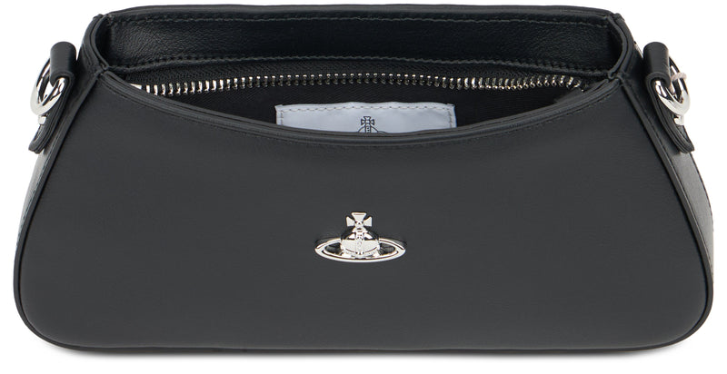 Vivienne Westwood Orb-Emblem Shoulder Bag — Black Polyester
