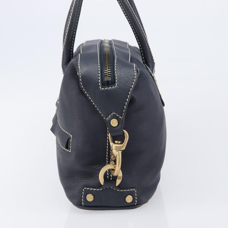 Celine Top Handle Leather Black Bag