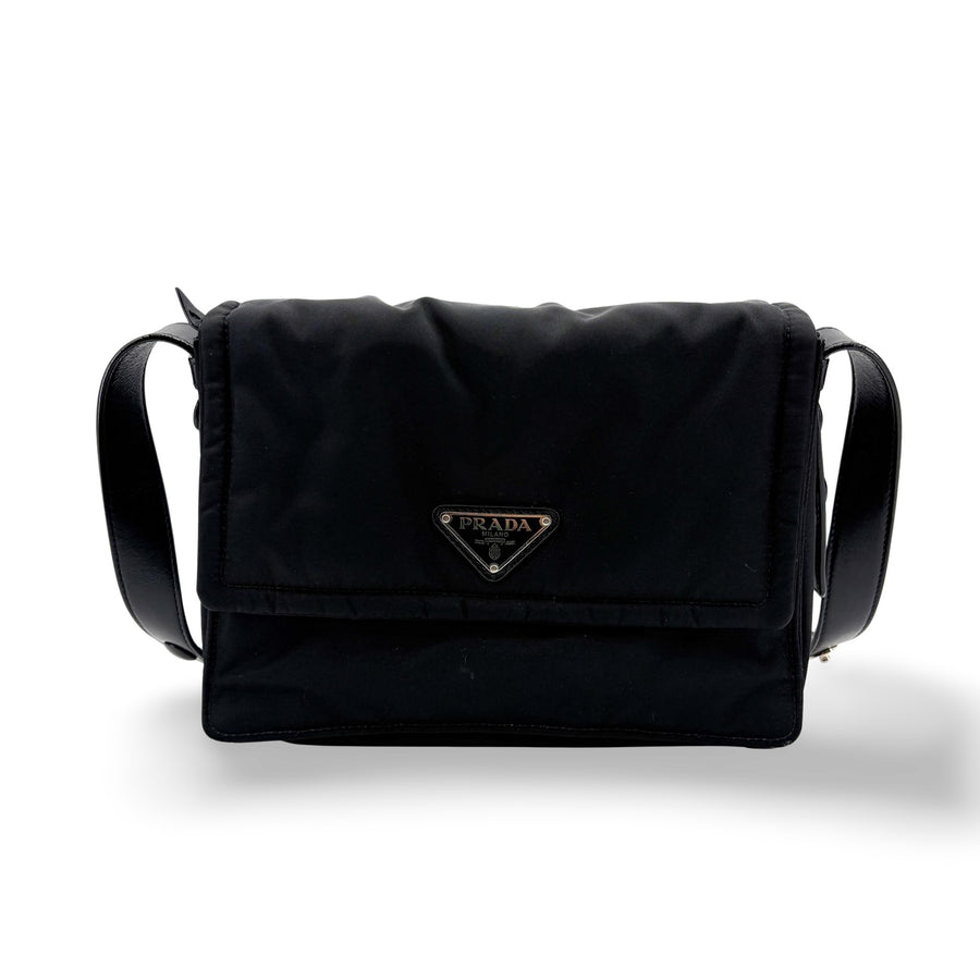 Prada Padded Flap Re-Nylon Black Bag