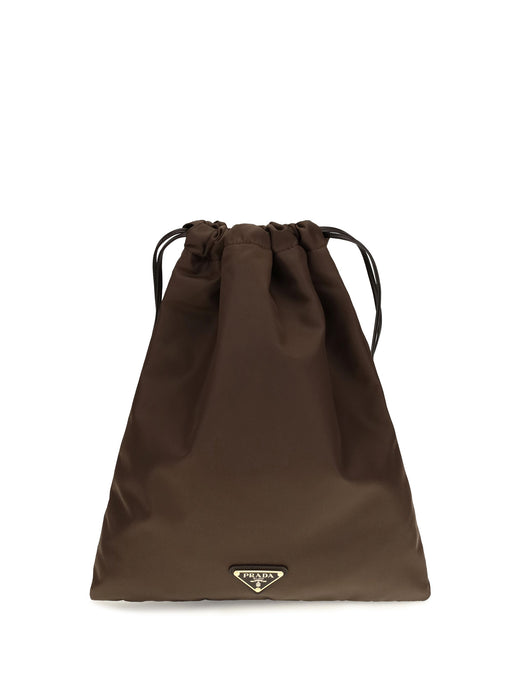 Prada Wish Clutch — Brown Polyamide