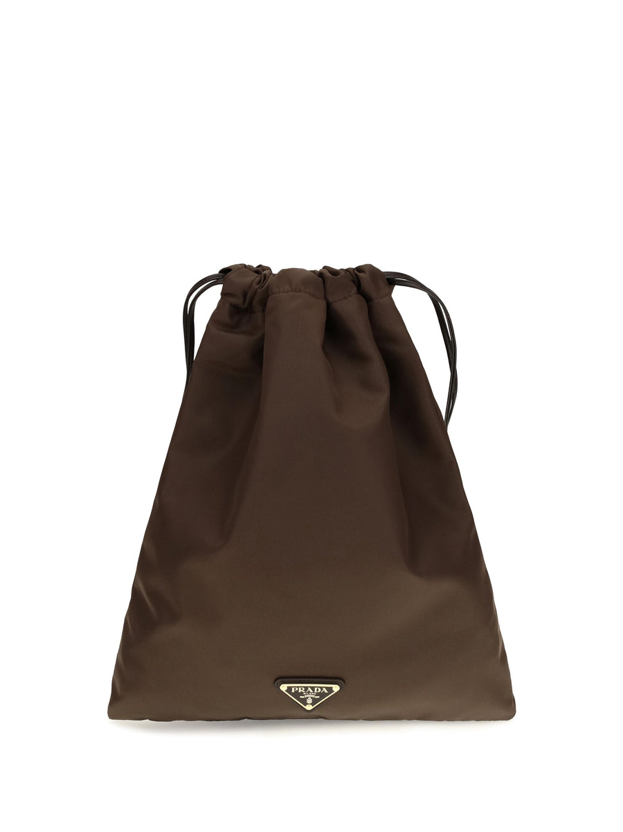 Prada Wish Clutch — Brown Polyamide