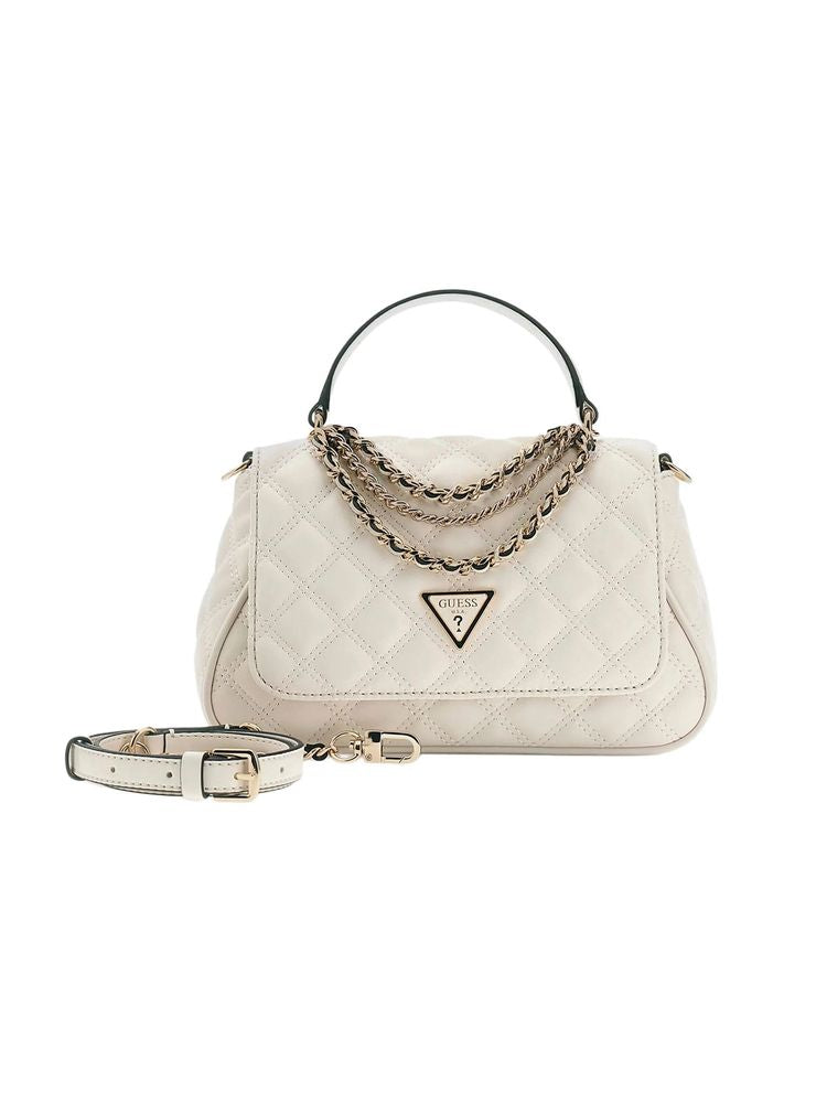 Guess Quilted Polyurethane Crossbody Bag — White