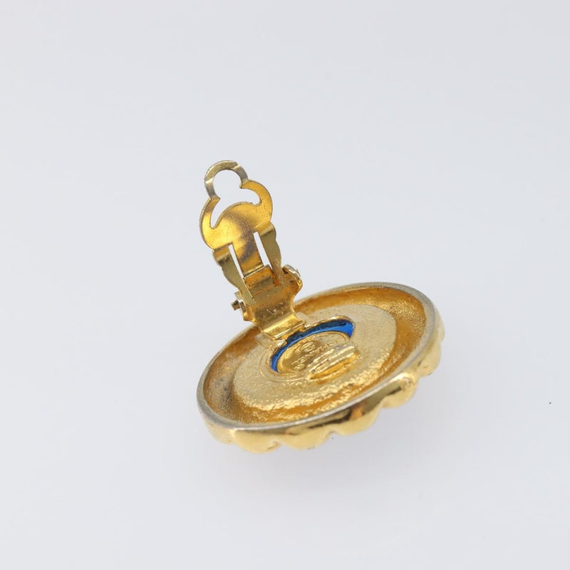 Chanel Vintage Round Clip-On Metal Gold Bijoux