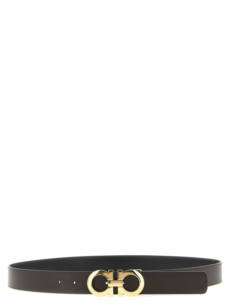 Ferragamo Gancini Belt — Black Leather