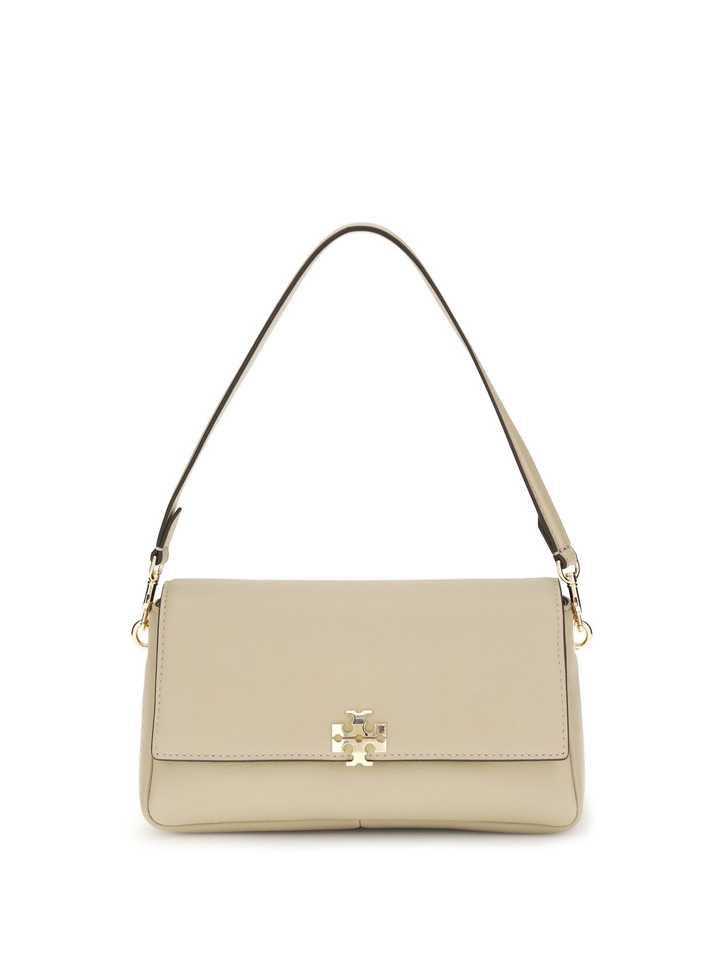 Tory Burch Charlie Shoulder Bag — Beige Calf Leather Bos Taurus