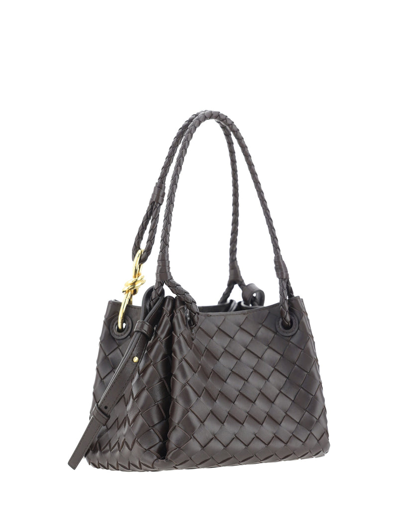 Bottega Veneta Shoulder Bag — Gray Lambskin