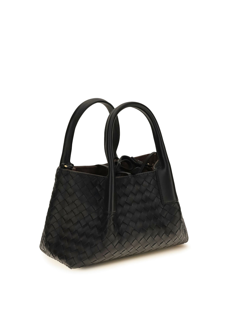 Bottega Veneta Pinacoteca Shoulder Bag — Black Calf Leather