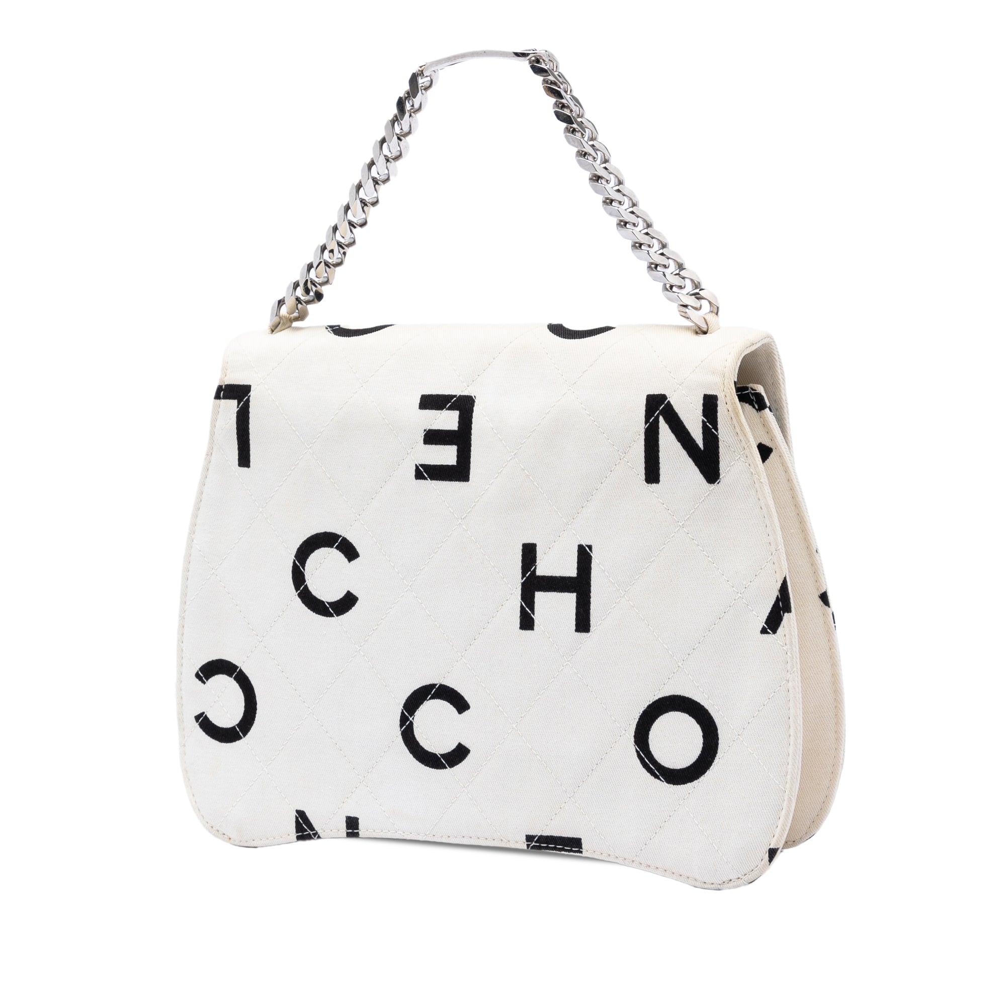 CC Quilted Printed Canvas Coco Logo Chain Flap - Image 2