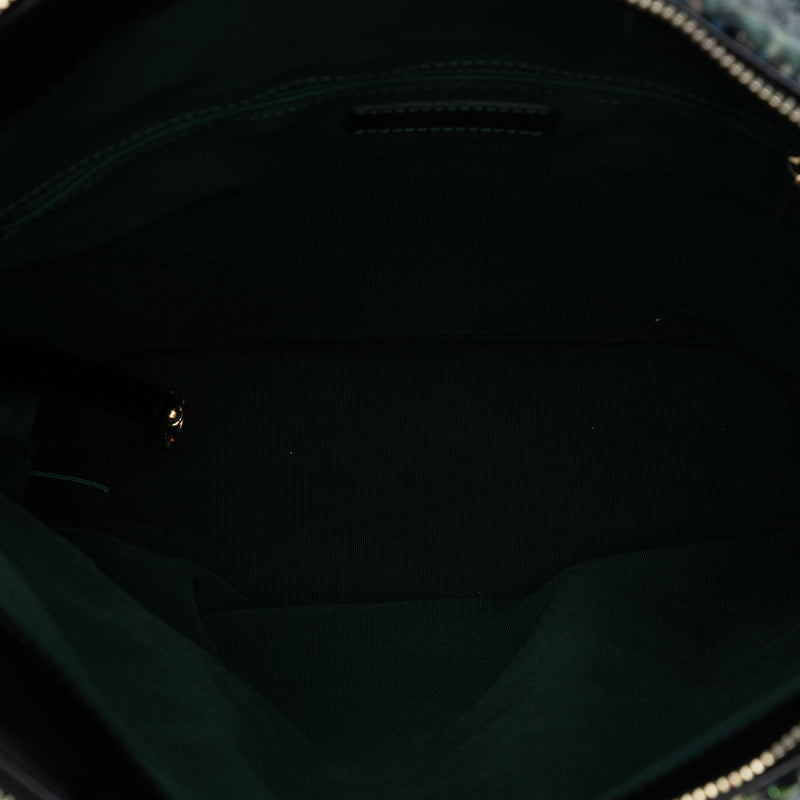 Quilted Aged Calfskin and Tweed Casual Style Hobo - Image 4