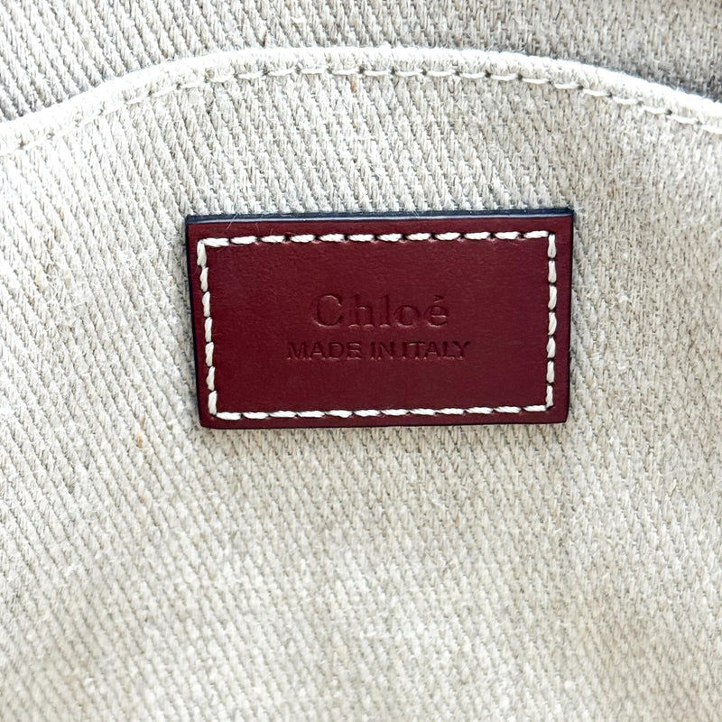 Chloe Woody Canvas With Leather Brown Bag