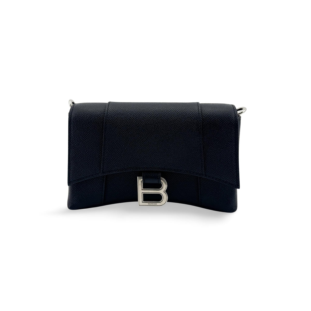 Balenciaga Hourglass Chain Leather Black Bag