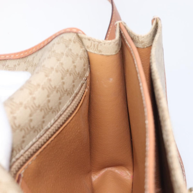 Celine Macadam Shoulder Canvas Beige Bag