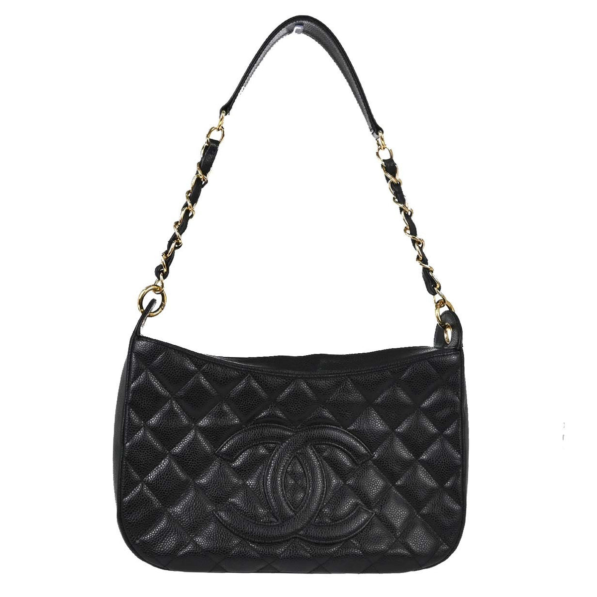 Chanel Timeless Cc Chain Quilted Caviar Black Leather Bag