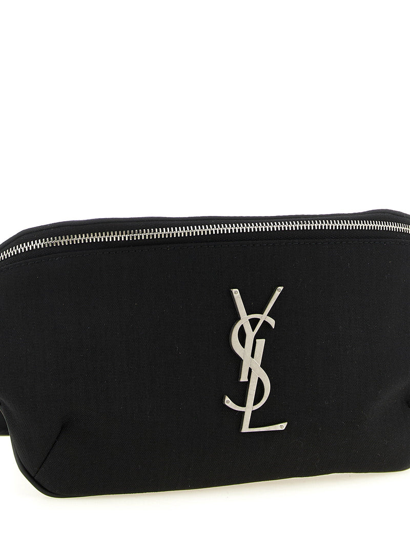 Saint Laurent Cassandre Logo Belt Bag — Black