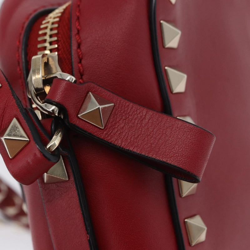 Valentino Garavani Rockstud Camera Leather Red Bag