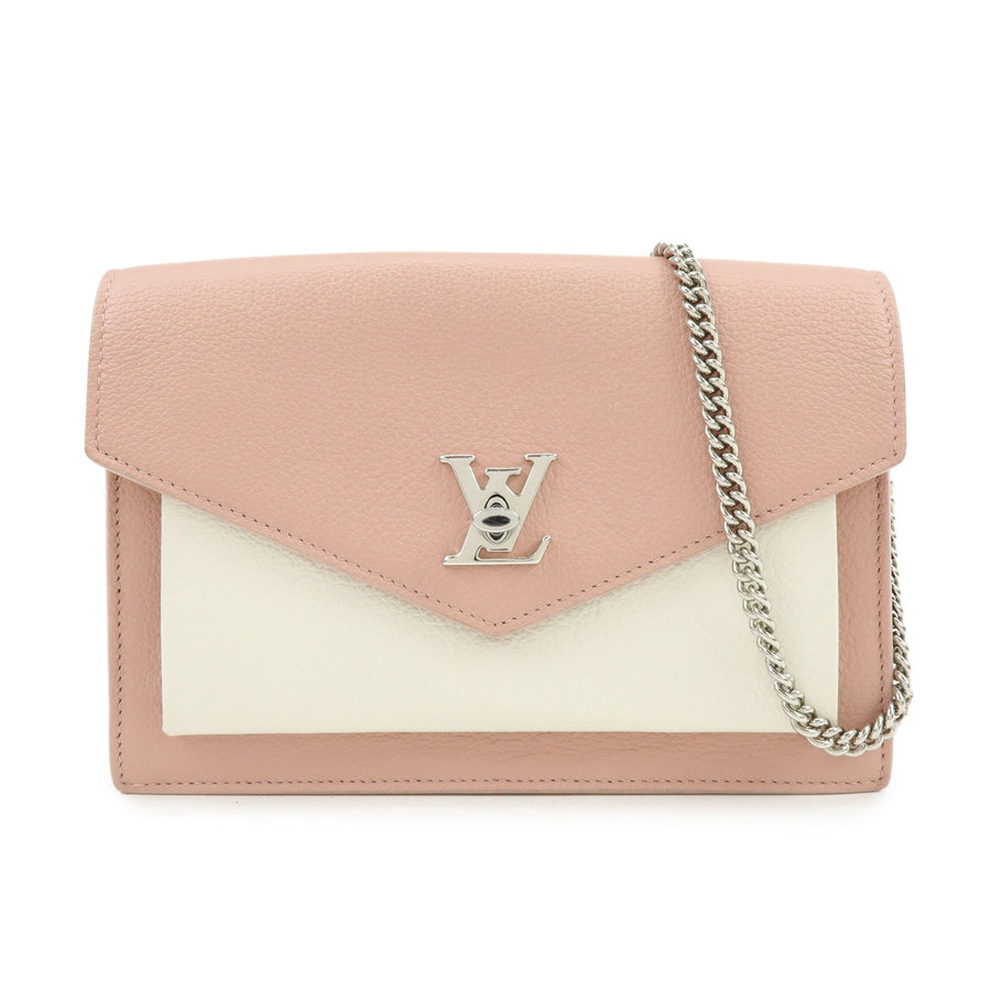 Louis Vuitton Mylockme Chain Pochette Leather Pink Bag