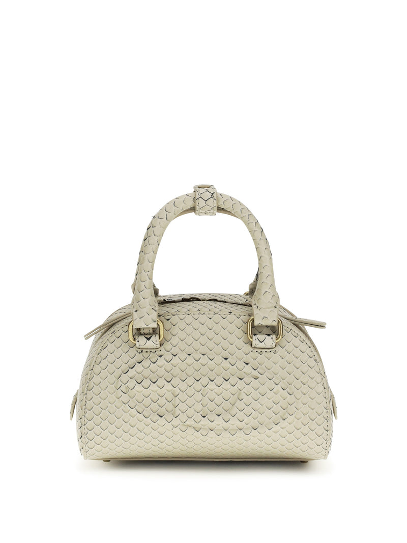 Diesel 1dr Dome Top Handle Bag — Beige Calf Leather
