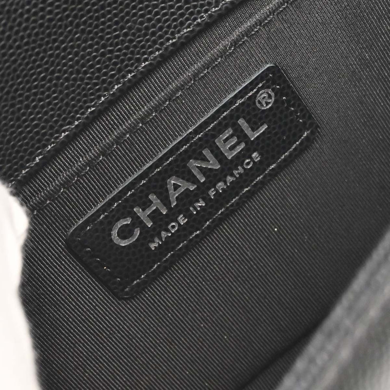 Chanel So Black Boy Flap Quilted Caviar Calfskin Bag