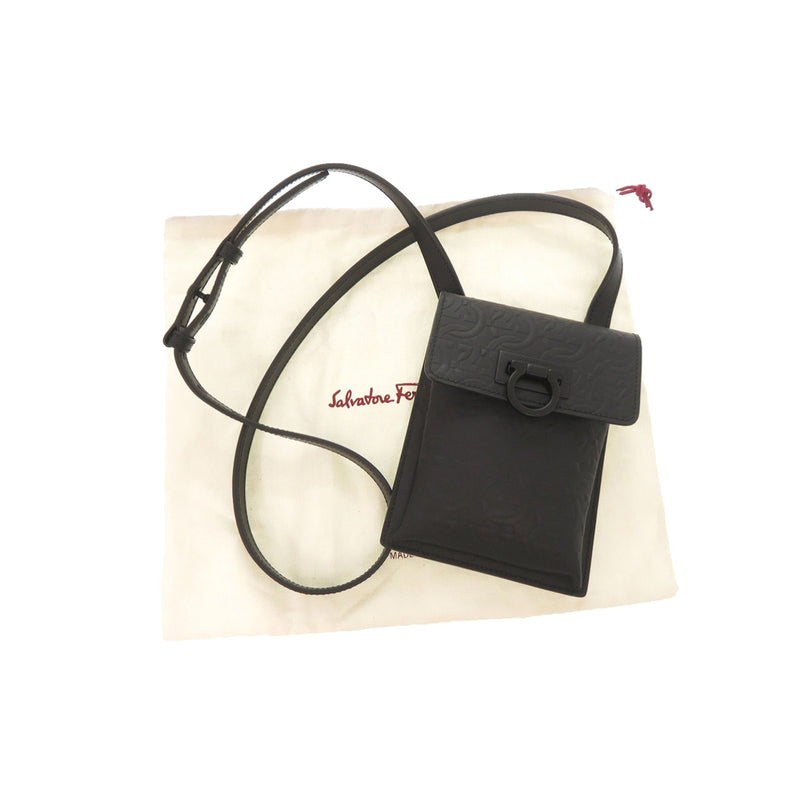 Gancini Embossed Leather Phone Pouch Crossbody - Image 18