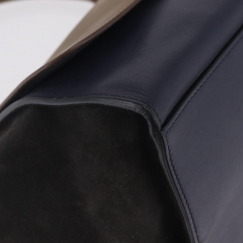 Celine Tricolor Trapeze Leather Navy Bag